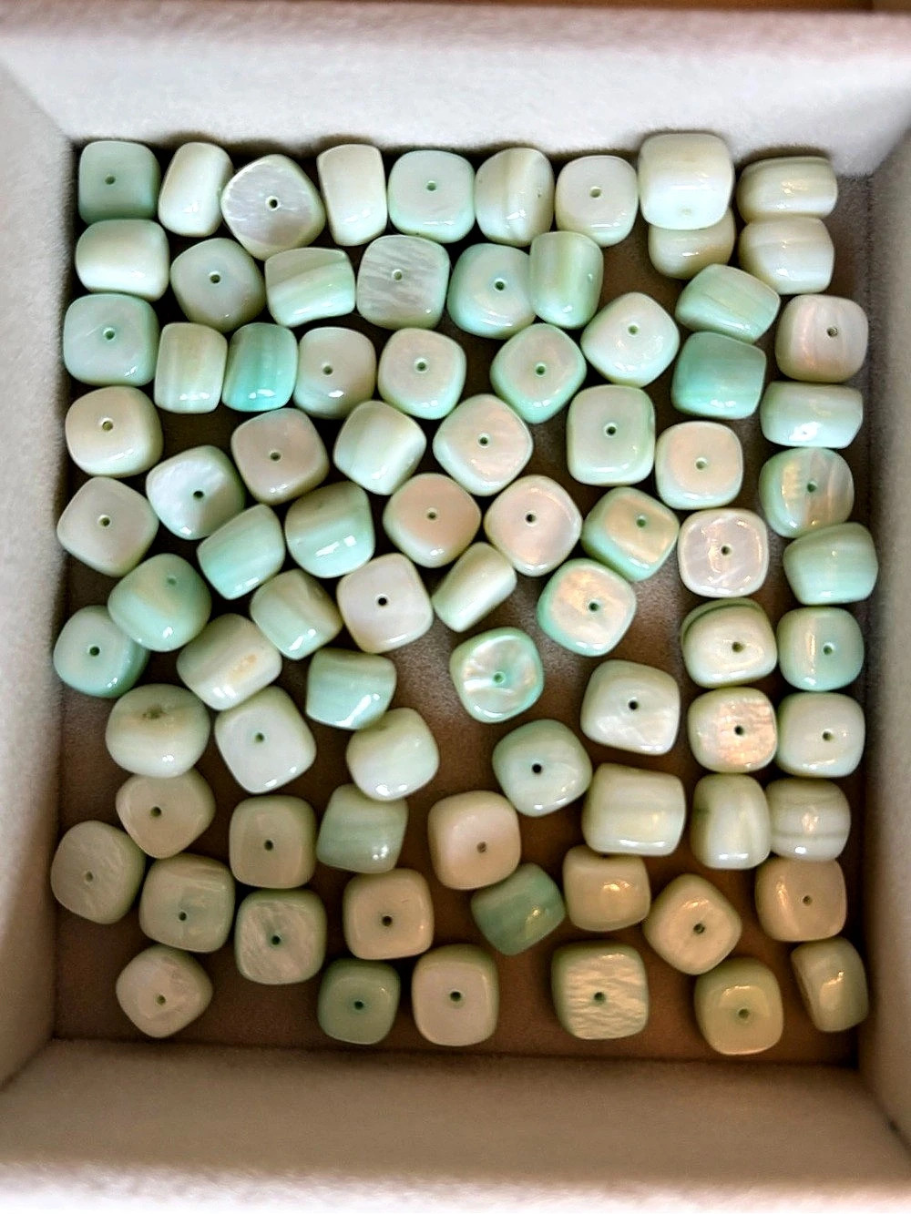 Green Mother of Pearl Shell Bead Components